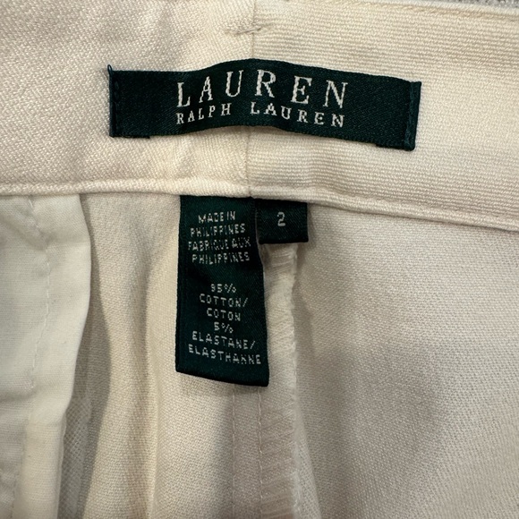 RALPH LAUREN | STRETCH PANTS | SLACKS | STRAIGHT LEG | OFF-WHITE | SIZE 2 - Picture 10 of 11